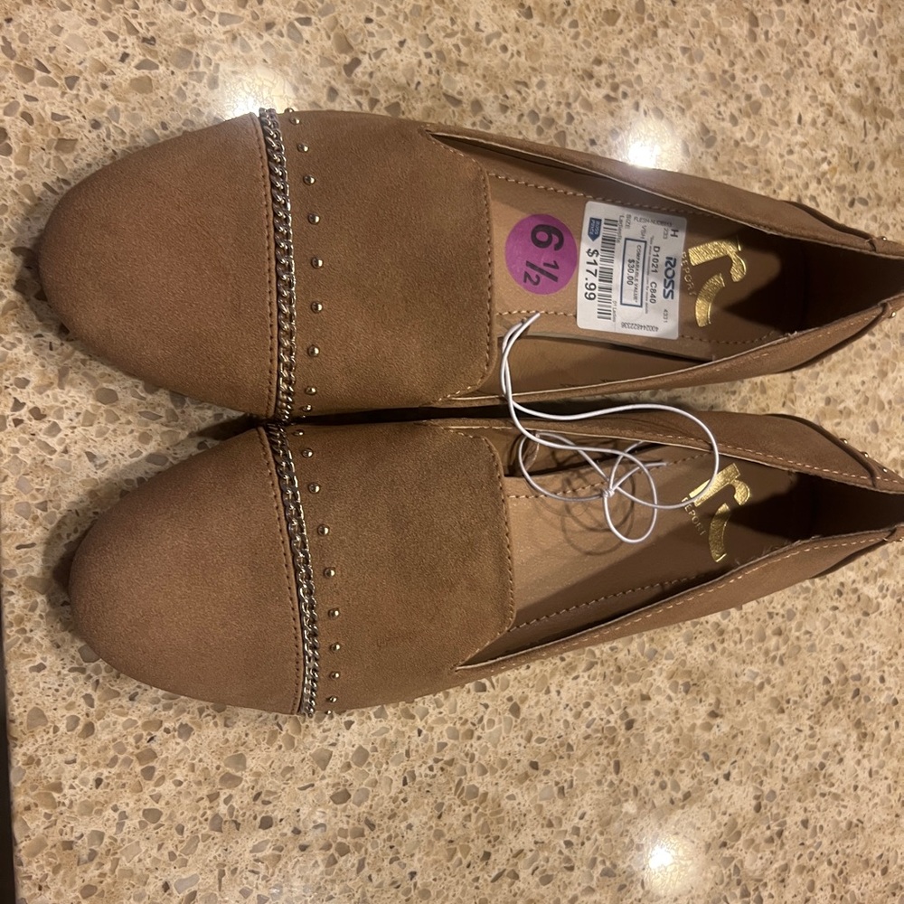Brown Studded Flats